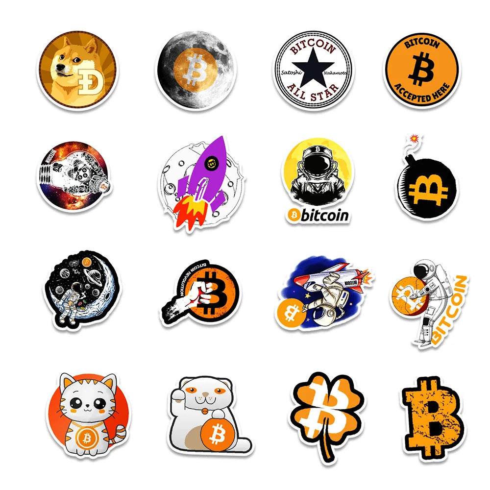 Pegatinas Moneda Bitcoin BTC