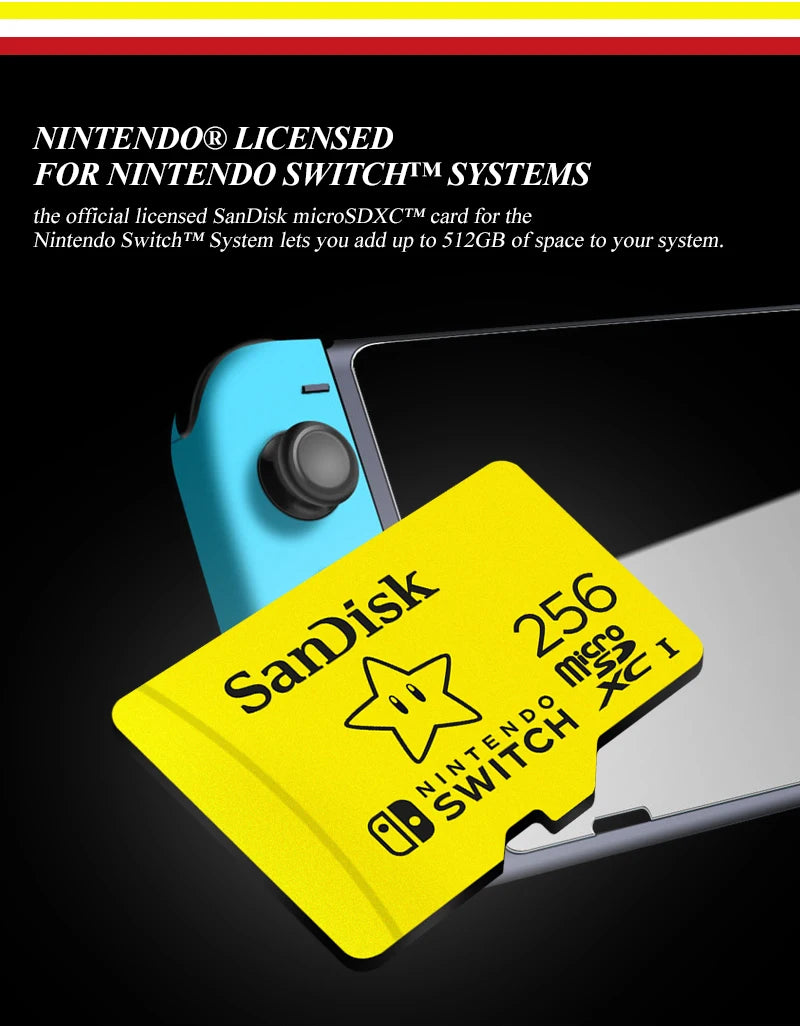 SanDisk Nintendo 🫧🎮 MicroSDXC Card 64GB-512GB Ultra-Secure Storage for Bitcoin Wallets, Nodes