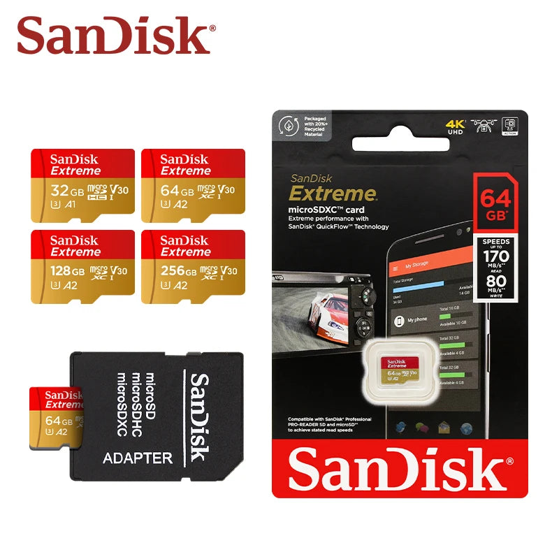 SanDisk Extreme MicroSD 32GB-256GB 🟧🟨 Ultra-Fast Storage for Bitcoin Wallets, Nodes, and Crypto Projects (190MB/s, A2/V30)