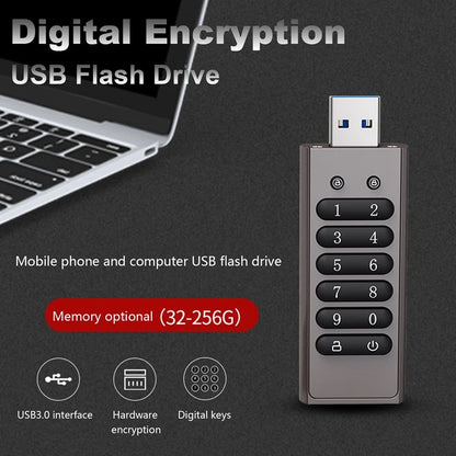 Encrypted USB 🛡️ 256GB/128GB Ultra-Secure Storage for Bitcoin Wallets and Private Keys (AES 256-bit, USB 3.0)