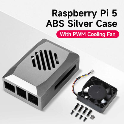 Raspberry Pi 5 Case with PWM Cooling Fan ABS Protective Case Raspberry Pi 5 Shell Support Active Cooler Heatsink Optional