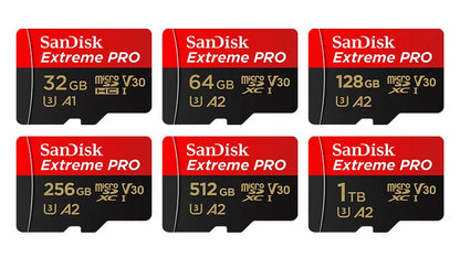 SanDisk Extreme PRO microSDXC UHS-I Memory Card V30 A2 Micro SD Card 32GB 64GB 128GB 256GB 512GB 1TB Up to 200Mb/s Flash TF Card