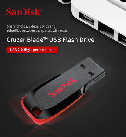 SanDisk Cruzer CZ50 USB 2.0 Encrypted 🛡️ Secure Storage for Bitcoin Wallets and Seeds (16GB-128GB, FAT32)