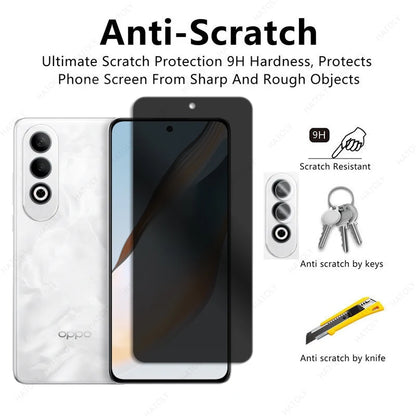 Protector de pantalla de privacidad para Oppo K12 Plus Vidrio para Oppo K12 Plus Protector de lente de cámara para Oppo K12 Plus Vidrio antiespía