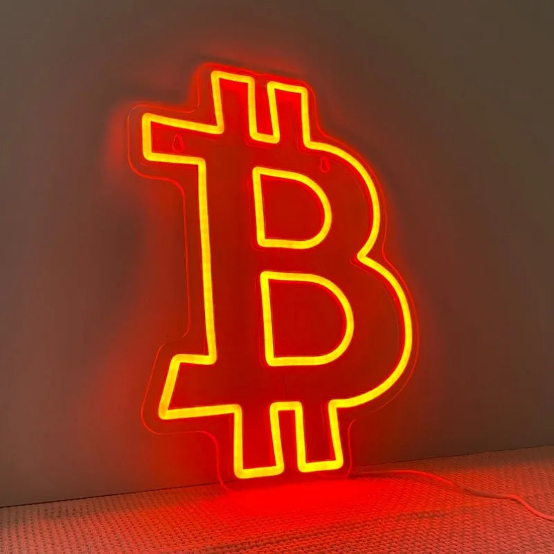 Panneau néon Bitcoin B