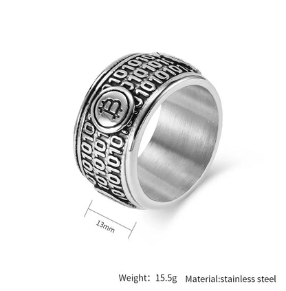 Stainless steel bitcoin ring