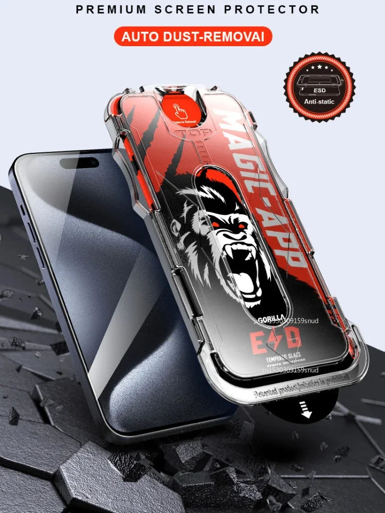 Film de protection d'écran en verre trempé HD / Confidentialité sans poussière pour iPhone 16 PRO MAX 15 14 13 Pro Max 14 Plus