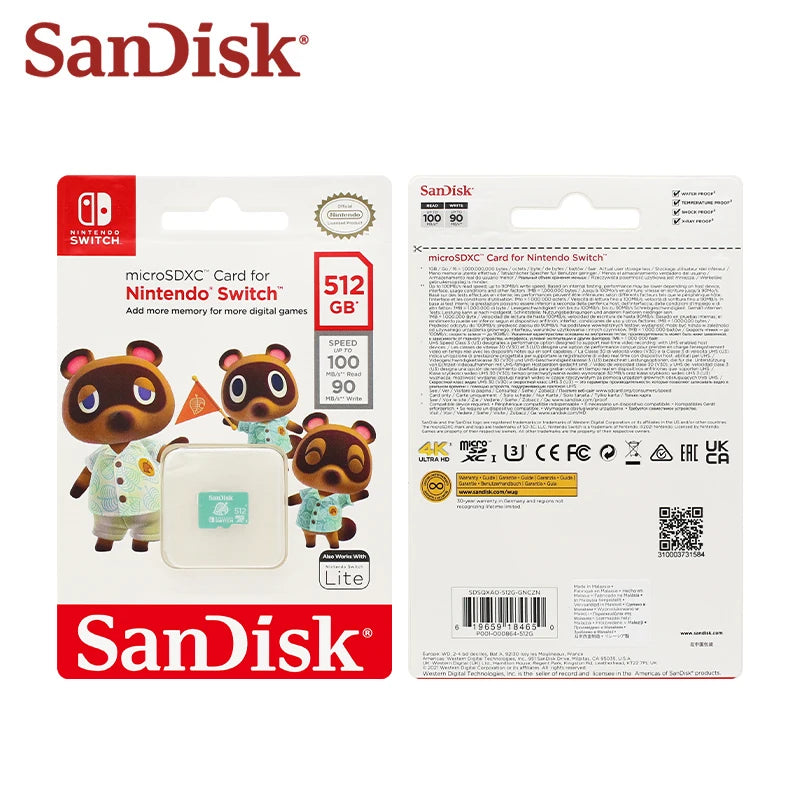 SanDisk Nintendo 🫧🎮 MicroSDXC Card 64GB-512GB Ultra-Secure Storage for Bitcoin Wallets, Nodes