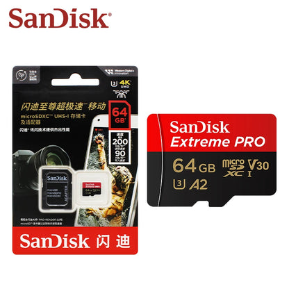 SanDisk Extreme PRO microSDXC UHS-I Memory Card V30 A2 Micro SD Card 32GB 64GB 128GB 256GB 512GB 1TB Up to 200Mb/s Flash TF Card