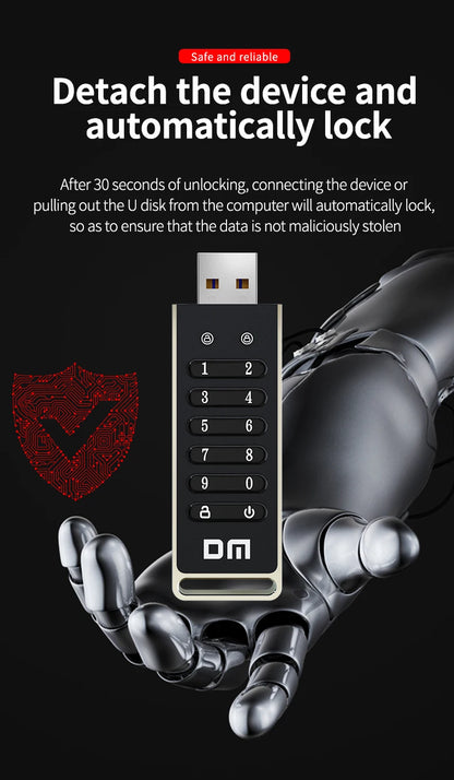 Encrypted USB DM🛡️ 256-bit Secure Storage for Bitcoin Wallets, Private Keys, and Crypto Data (USB 3.2)