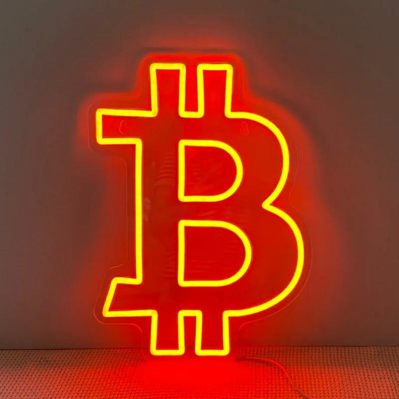 Panneau néon Bitcoin B