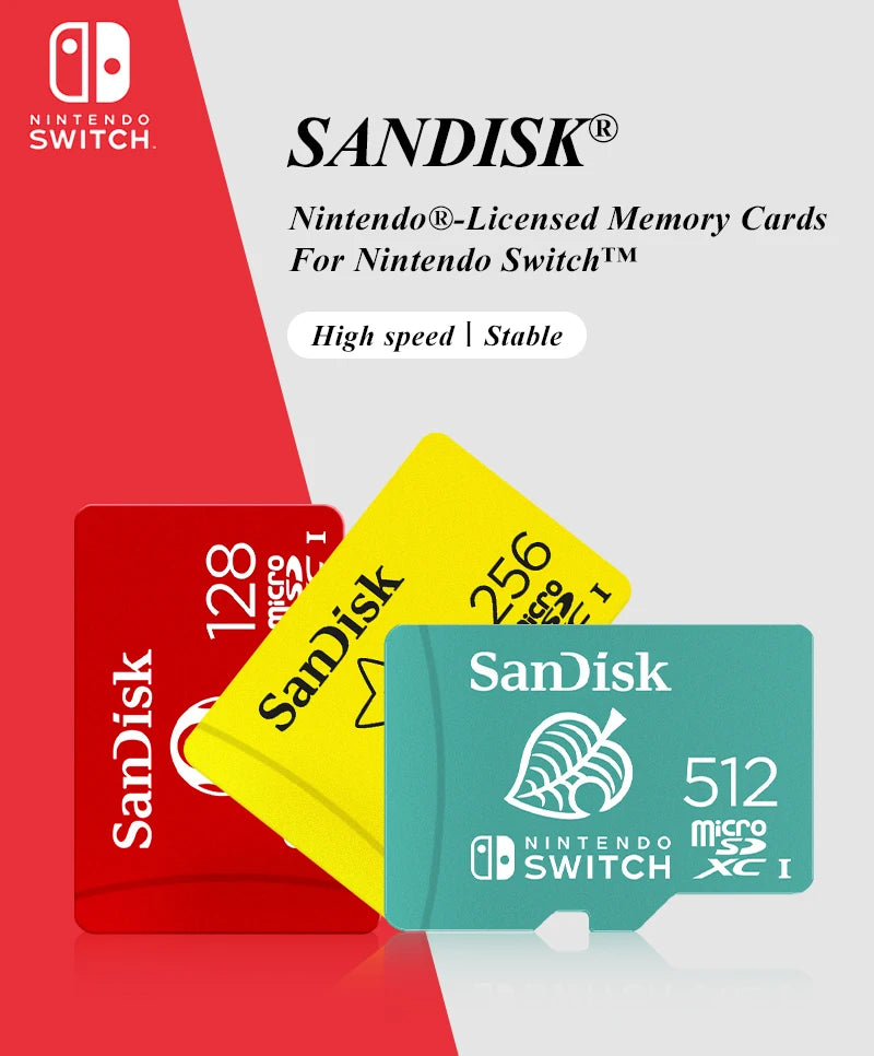 SanDisk Nintendo 🫧🎮 MicroSDXC Card 64GB-512GB Ultra-Secure Storage for Bitcoin Wallets, Nodes