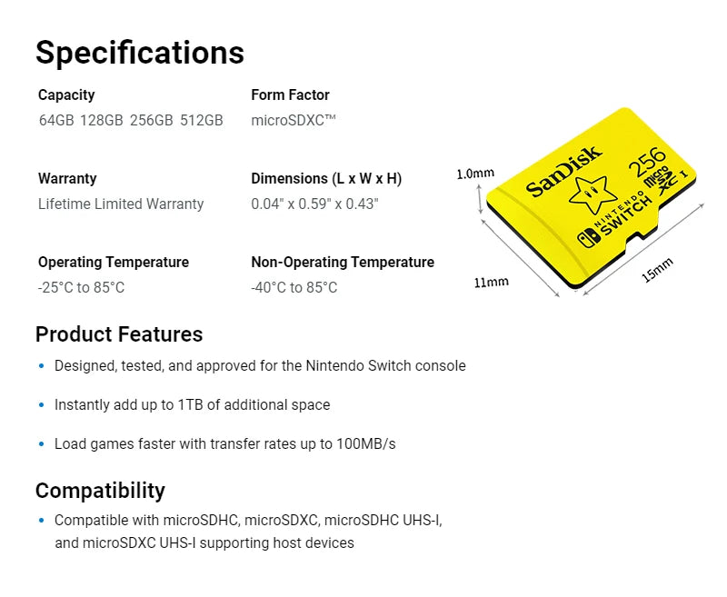 SanDisk Nintendo 🫧🎮 MicroSDXC Card 64GB-512GB Ultra-Secure Storage for Bitcoin Wallets, Nodes