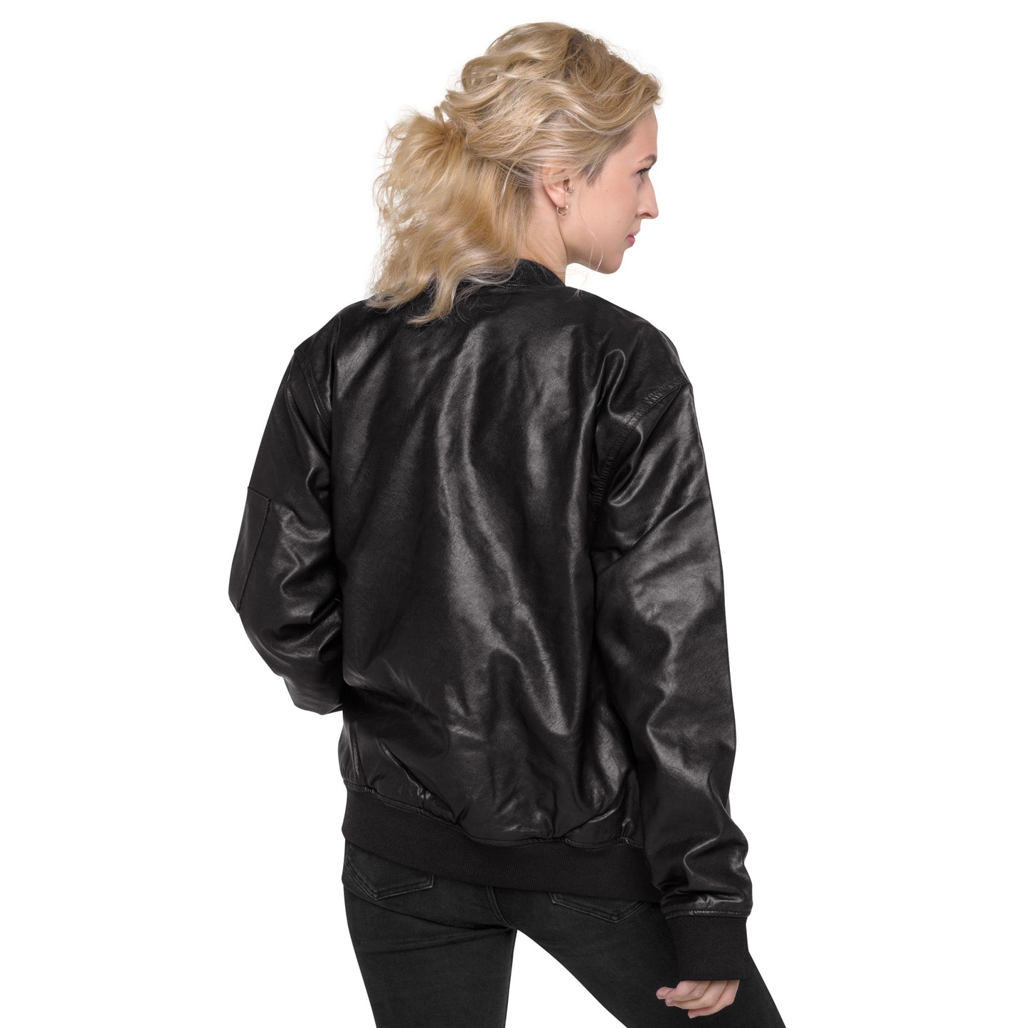 Veste bomber en cuir pour femme avec logo Bitcoin Essential ₿ American Apparel